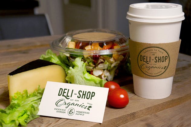 沙拉&咖啡食品品牌Logo设计展示样机 Food Coffee Mockup插图(9)