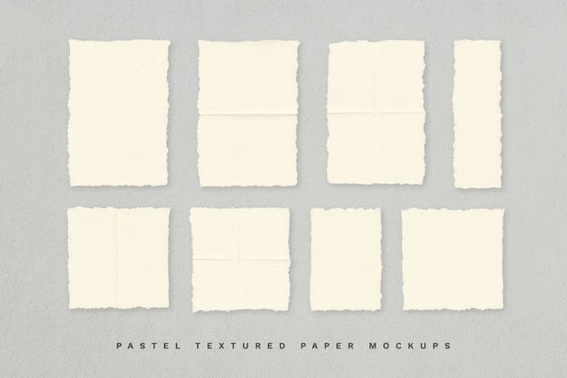 手工制作毛边纸张样机模板 Deckle Edge Paper Mockup Set插图(4)