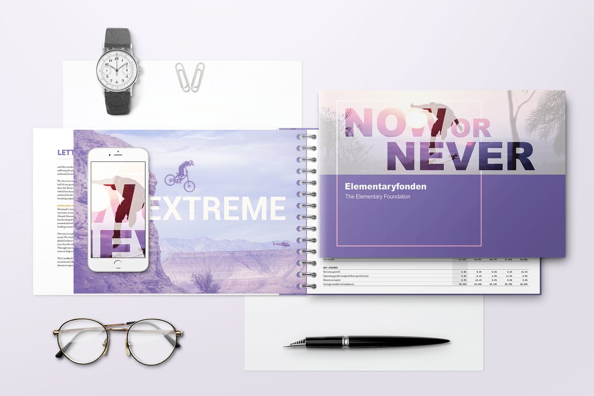 精装封面设计活页笔记本样机V2 Spiral Hardbound Book With Folder Cover Mockups 02插图