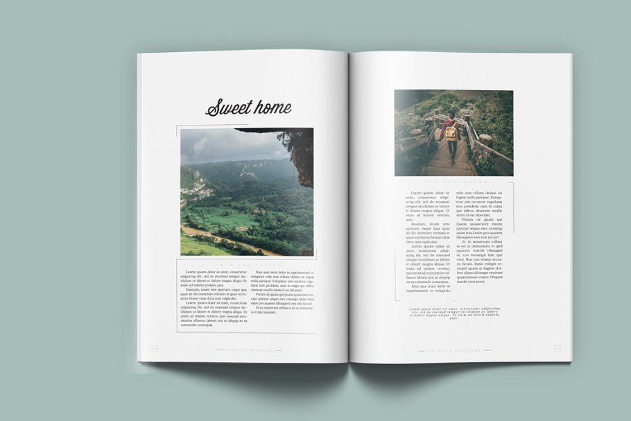 创意黑白旅行杂志画册模板 Creative Black &White Brochure插图(3)