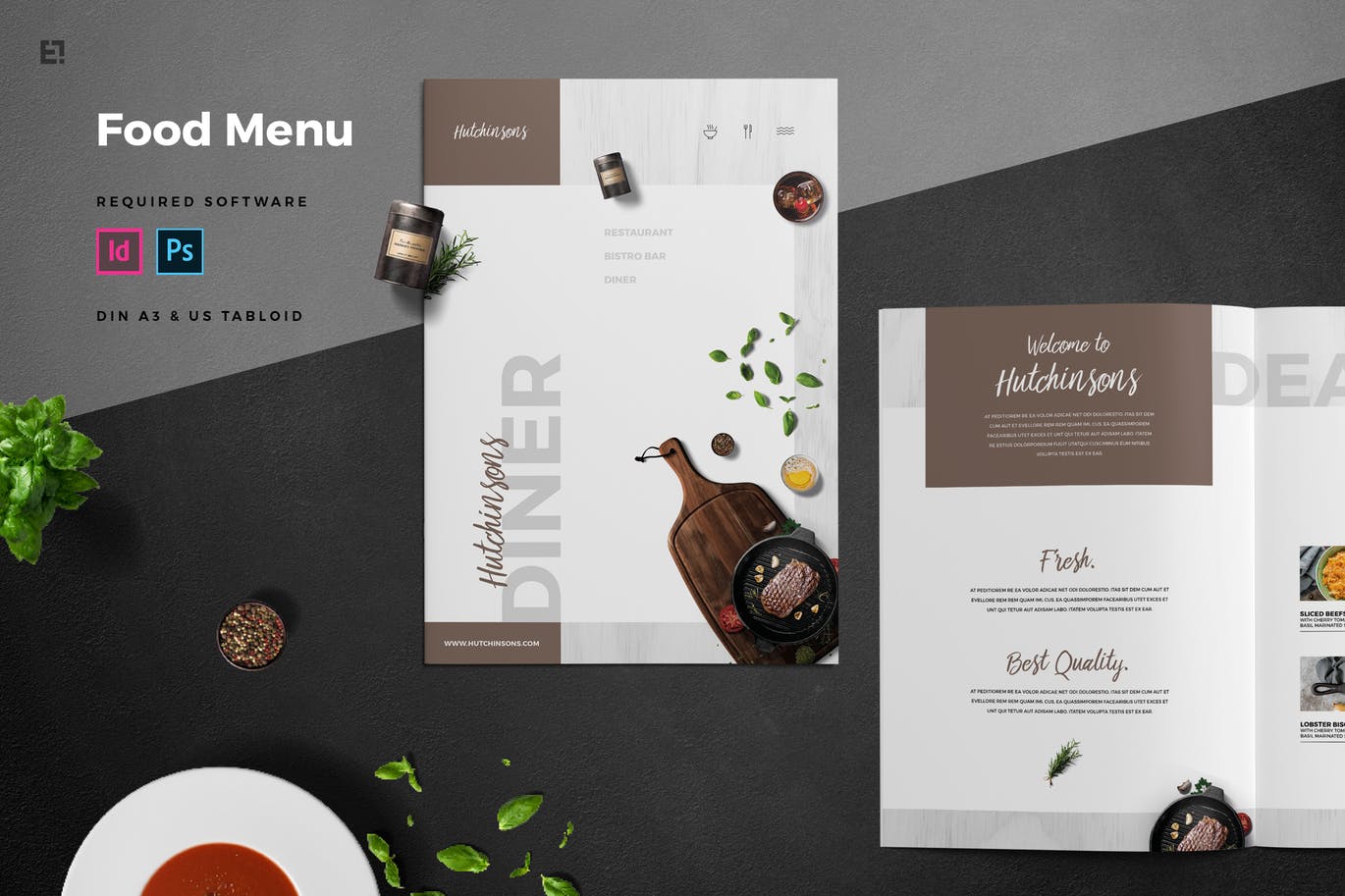 高品质的高端时尚餐厅餐厅菜单菜谱设计模板插图(6)