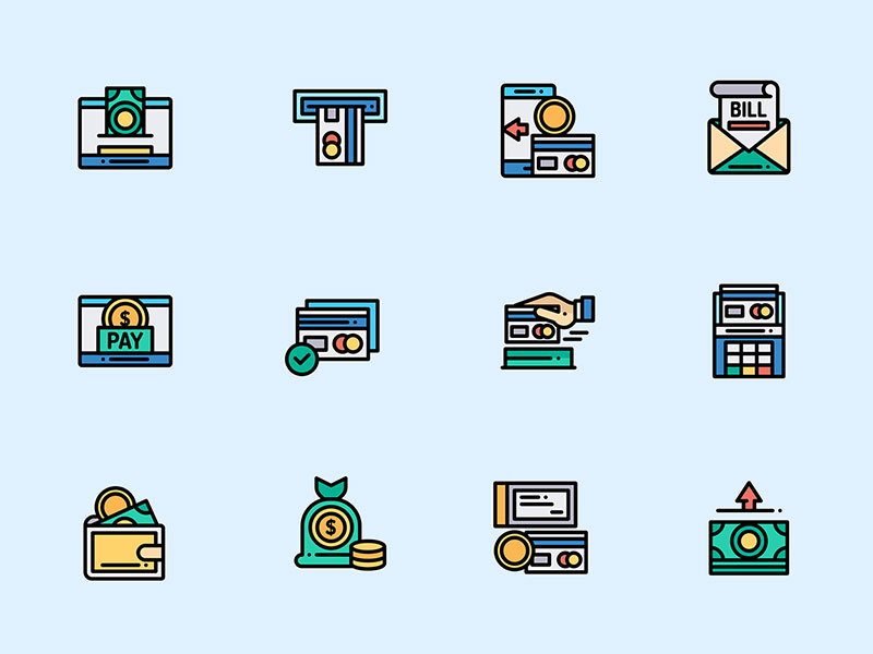 50 枚支付方式元素图标素材之家精选sketch素材