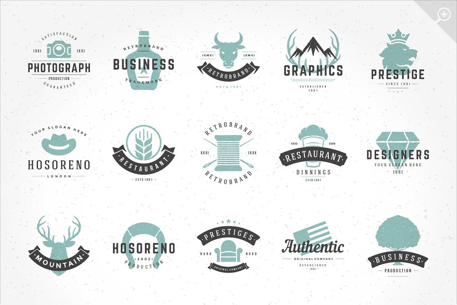 20个手绘复古Logo模板 20 hand drawn logos插图(1)