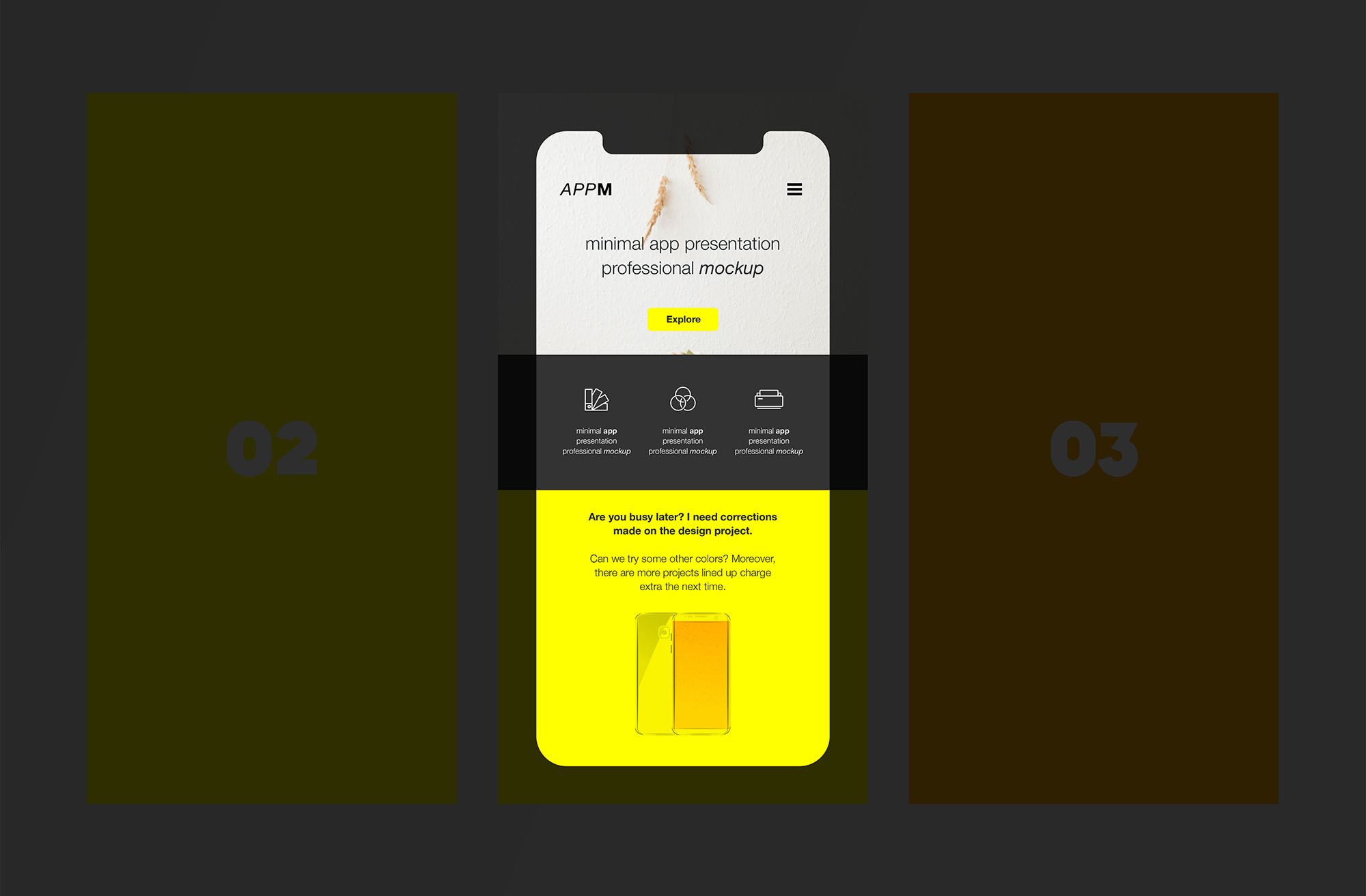 极简主义设计风格APP设计图样机模板 Minimal Flat App Presentation Mockup插图(1)