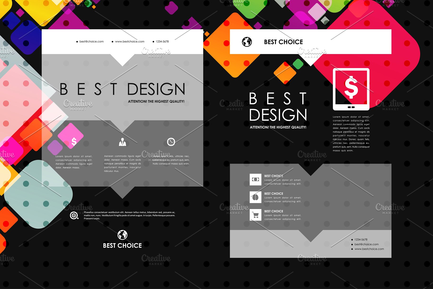 一套抽象图形小册子模板 Set of Abstract Brochures插图(3)