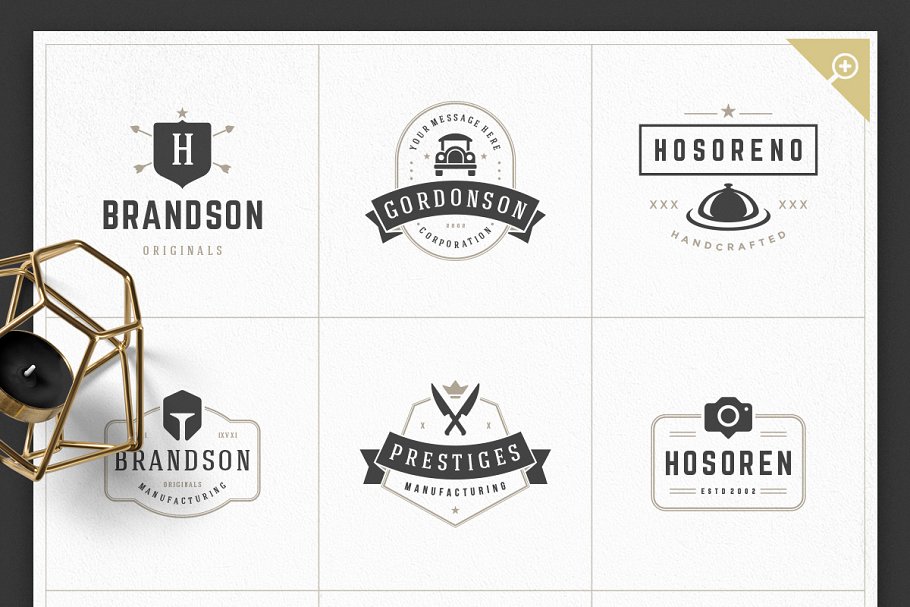 1000+复古风格Logo&徽章模板 1000 Logos and Badges Bundle插图(25)