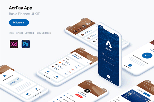 素材库下午茶：设计完美精致的金融理财产品 APP UI KITS [PSD,XD,APP,WEB]