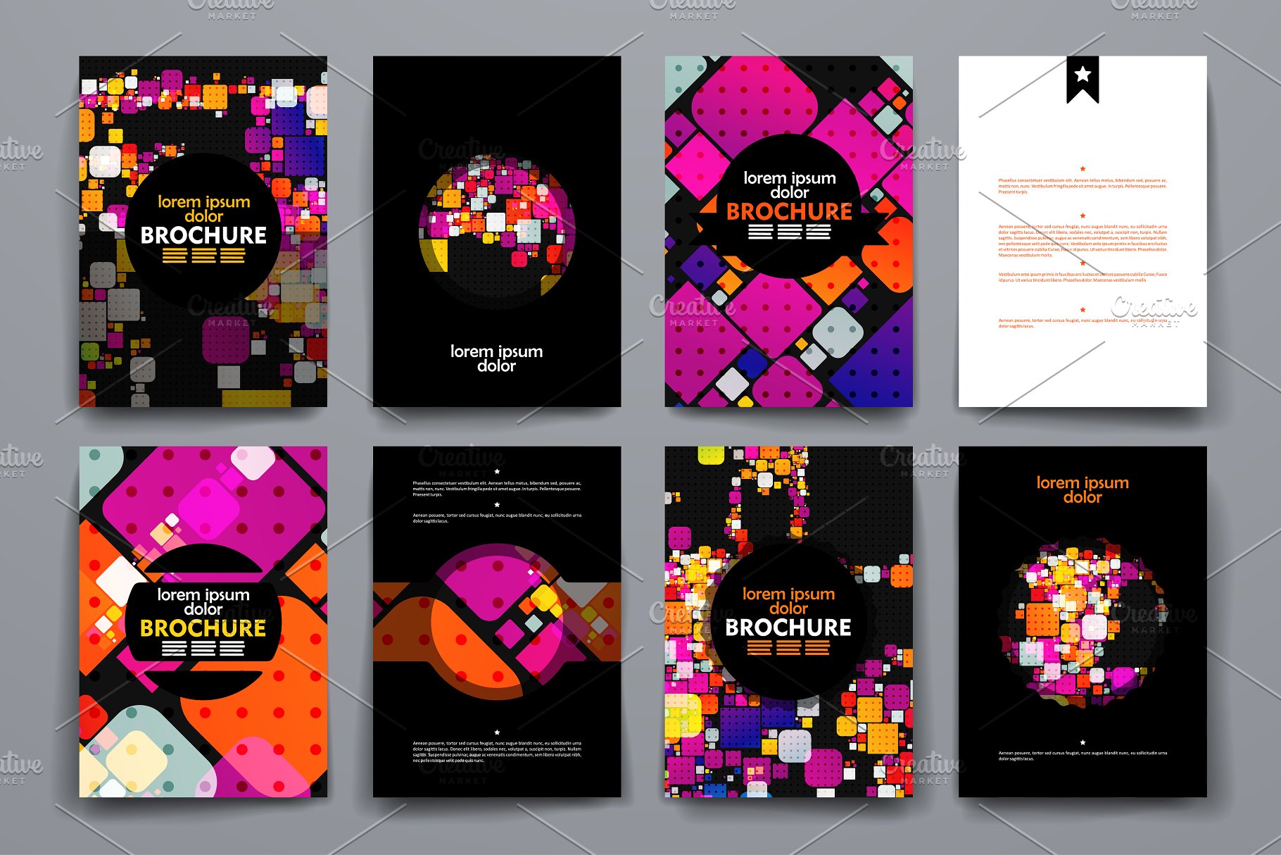 多彩抽象图形背景小册子模板 Abstract Brochures插图(5)