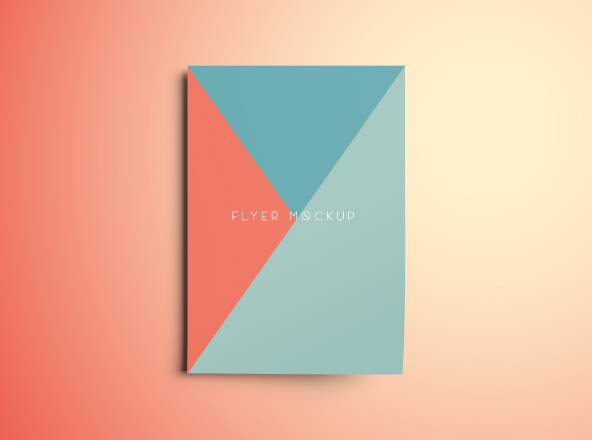 立体效果宣传单设计图样机模板 Free Flyer Mockup