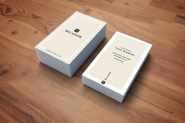 素色设计风格竖版企业名片模板 Business Card