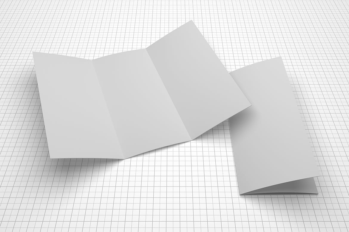 三折页宣传册设计多角度预览样机模板 Trifold Brochure Mockup插图(2)