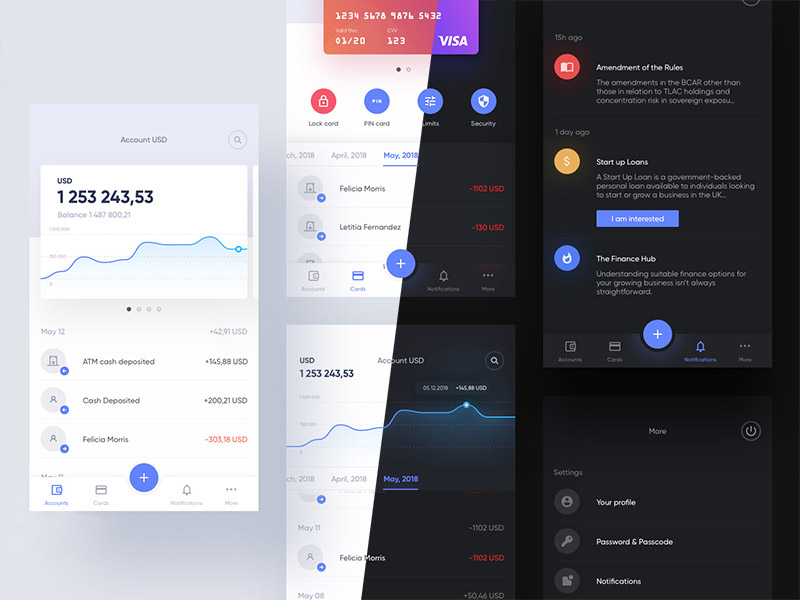 移动银行应用界面素材之家精选sketch素材