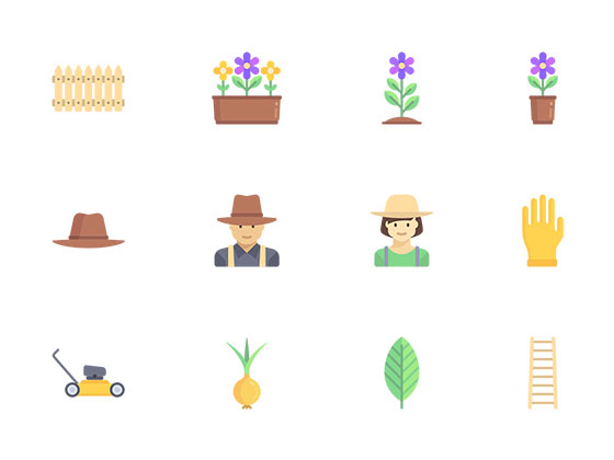 50 枚花园元素扁平图标素材之家精选sketch素材