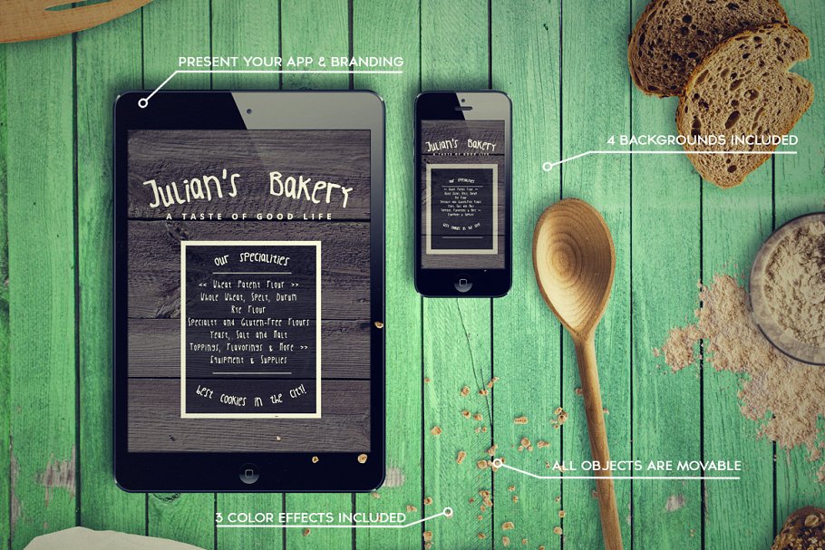 烘培品牌VI样机模板 Bakery Mockup插图(1)