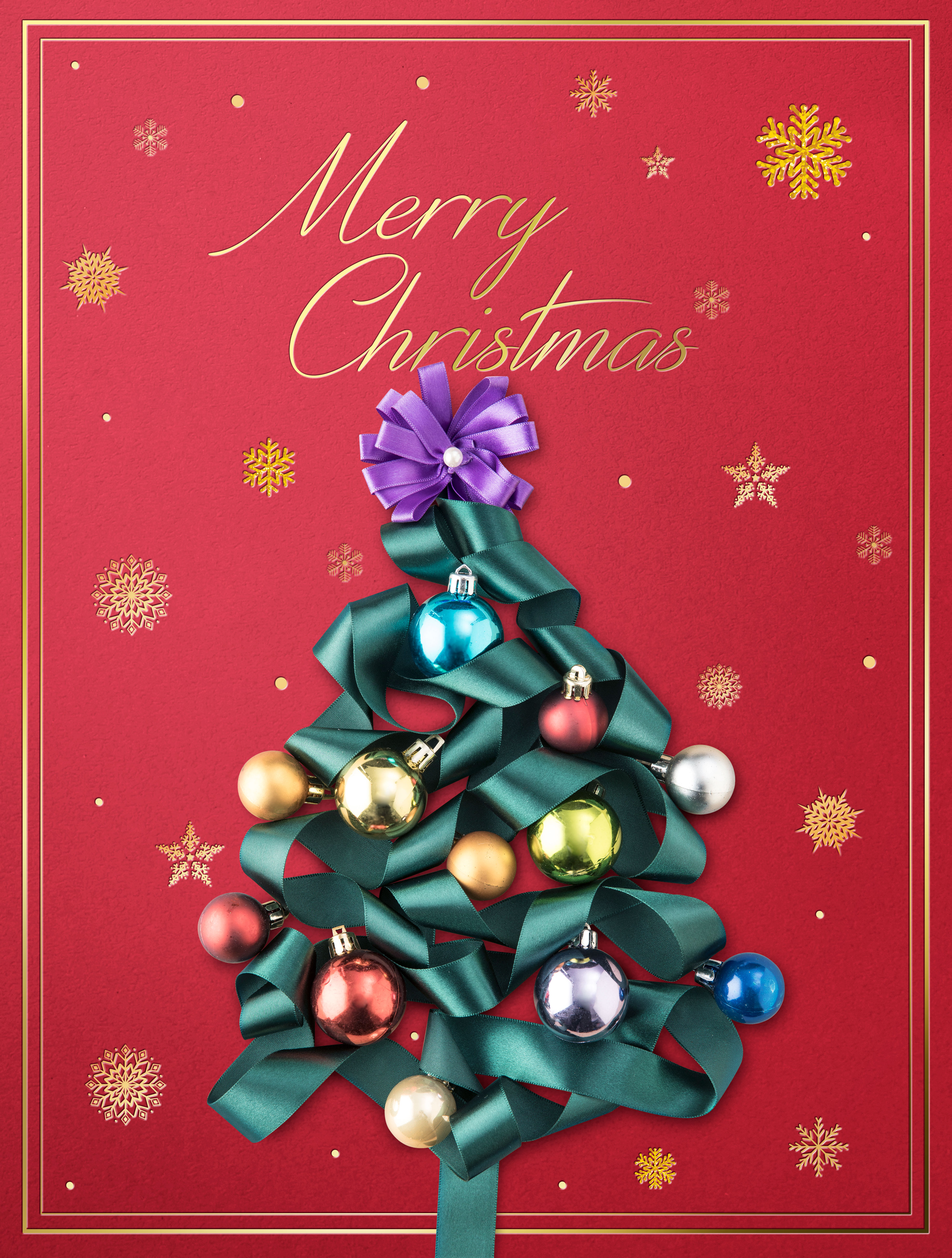 彩色装饰球圣诞球海报图片psd素材插图