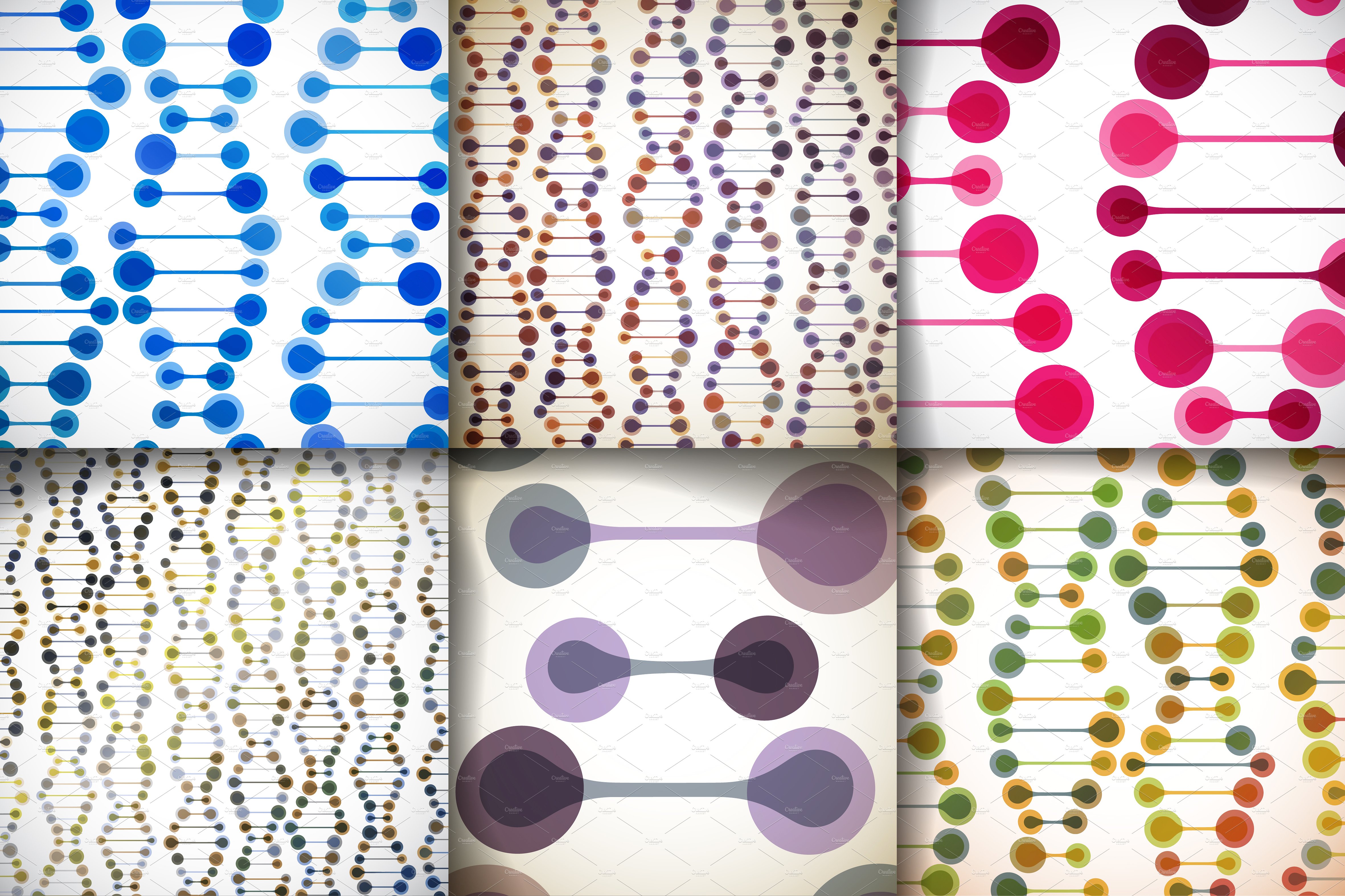 DNA链图案背景 Set of DNA backgrounds.插图