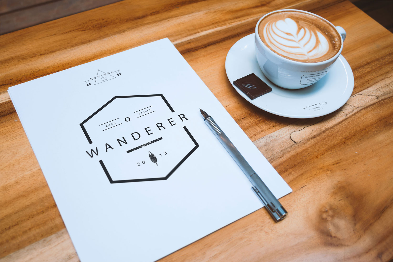 A4信笺信头和咖啡杯品牌VI设计预览样机 A4 Letterhead and Coffee Cup Mockup插图
