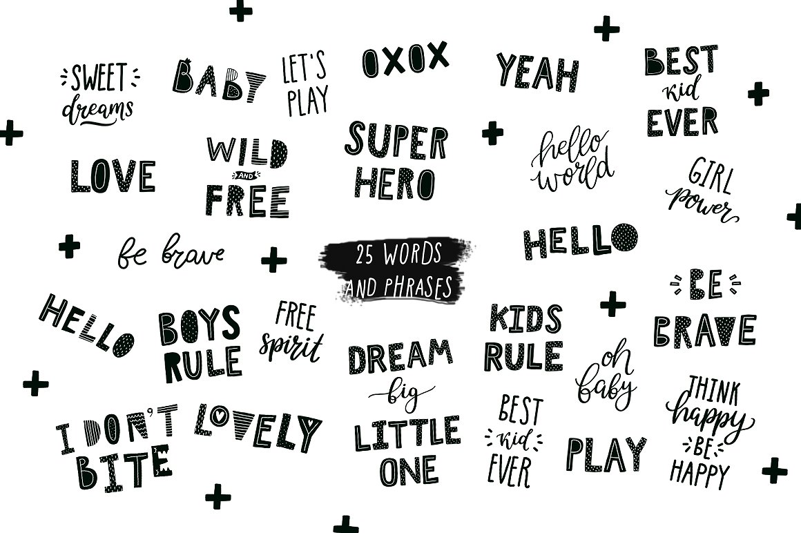 可爱的黑白动物手绘无缝背景元素下载[png,eps]插图(5)