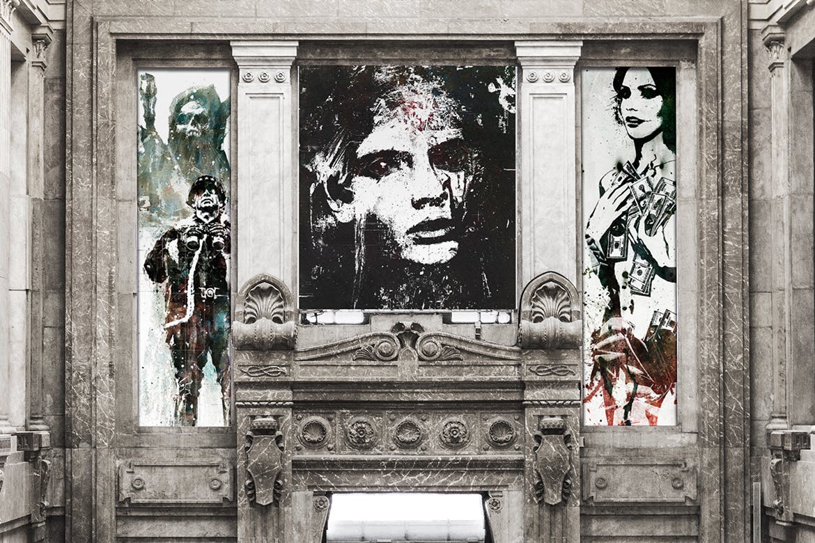 城市广告牌海报设计预览样机 Urban Billboard Poster Mockup插图