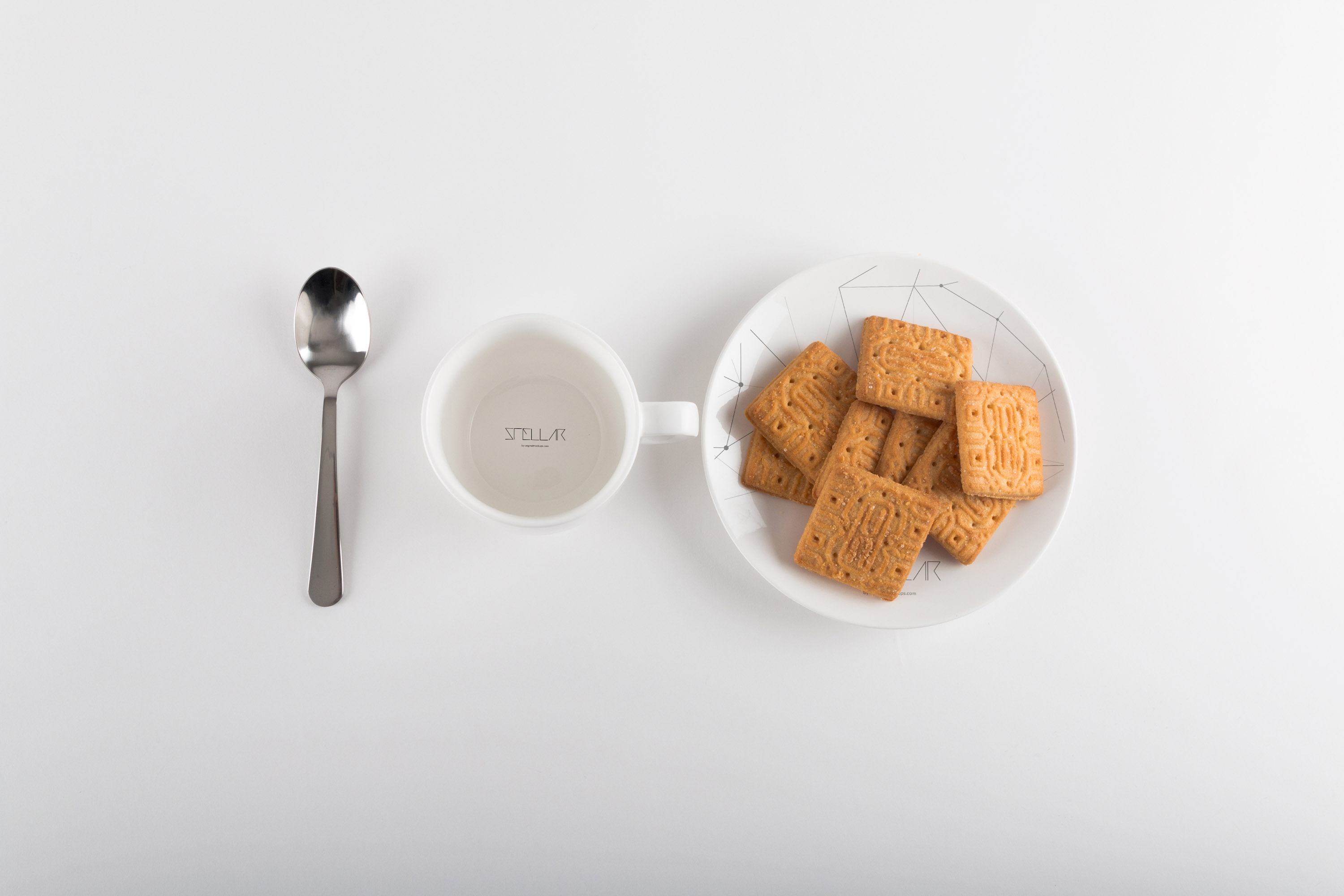 咖啡杯咖啡品牌商标设计预览样机01 Coffee Cup with Cookies Mockup 01插图