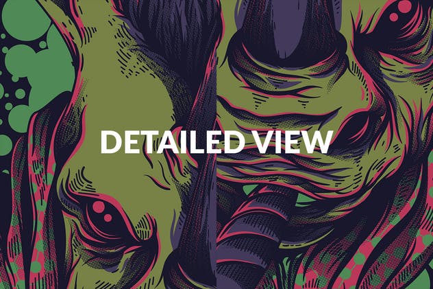 犀牛BOSS手绘T恤印花设计 Rhinos Cheroses插图(3)