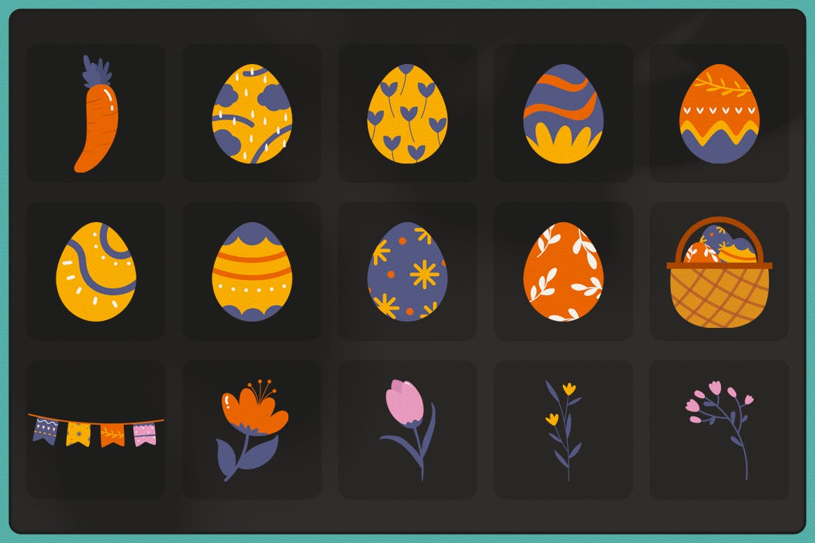 复活节节日主题元素矢量素材库精选设计素材 Easter Vector Pack插图(1)
