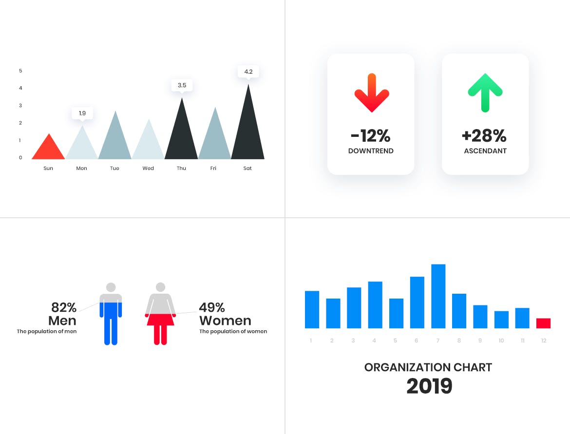 50个网站可视化数据图表报表设计素材 Diagrams & Infographics插图(13)