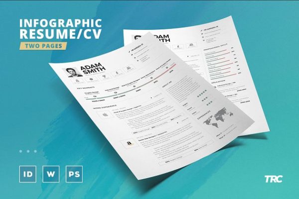 经典信息图表简历模板V9 Infographic Resume/Cv Template Vol.9