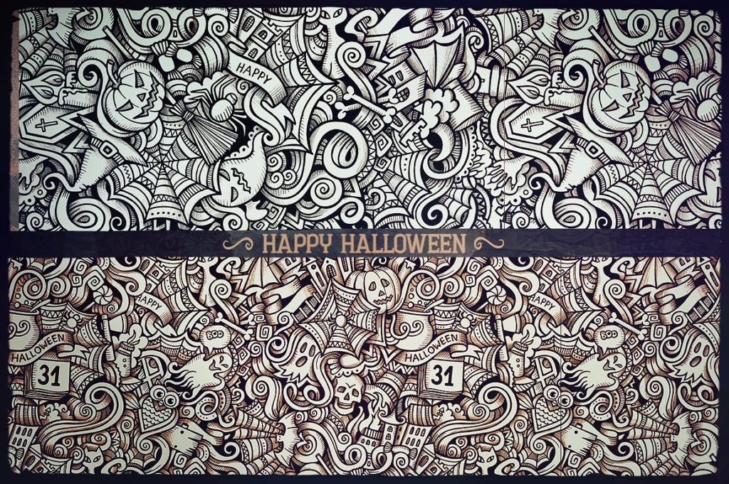 36款图形手绘涂鸦无缝背景模式[eps,jpg]插图(9)