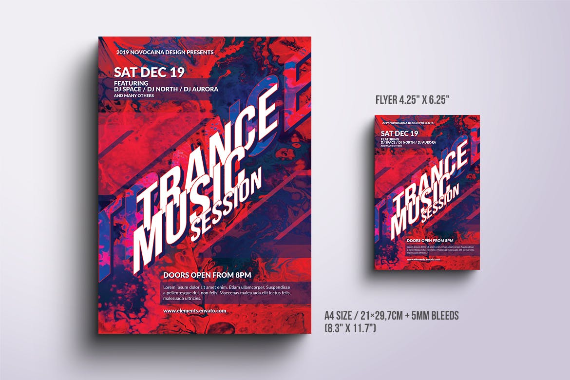 泼墨设计风格活动海报设计模板素材包v2 Party Flyers & Poster Bundle v2插图(2)