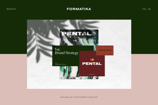 极简主义企业品牌设计展示样机模板 Pental No.2 – Minimalist Stationery Mockup