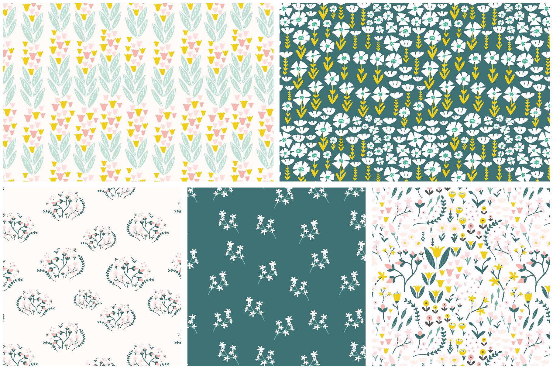 古典花卉图案素材包 Vintage Flowers Pattern Collection插图(5)