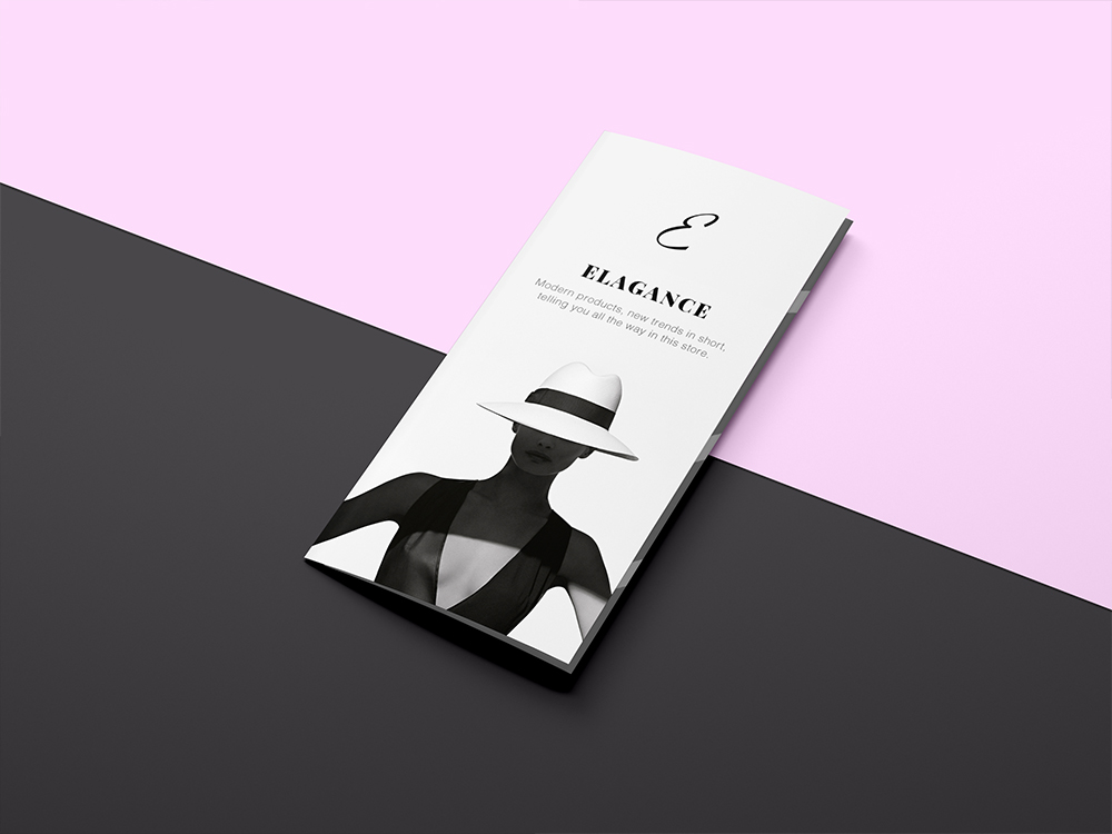 时尚三折叠宣传单样机 Fashion Trifold Mockup插图(3)