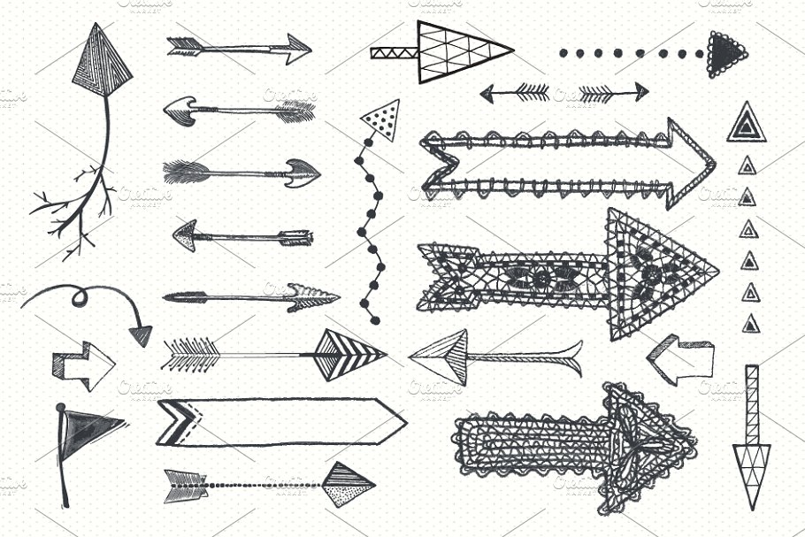 24款黑板箭头矢量剪贴画 24 Vector Chalkboard Arrow Clip Arts插图(1)