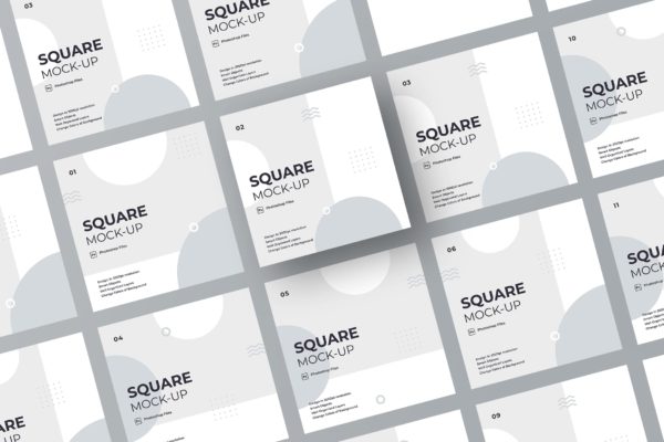 方形卡片设计效果图样机模板v3 ADL – SQUARE MOCK-UP.03