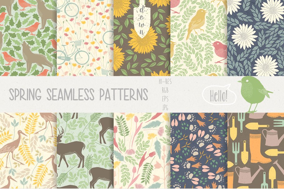 春天主题元素水彩设计素材合集 Spring Collection Pro插图(2)