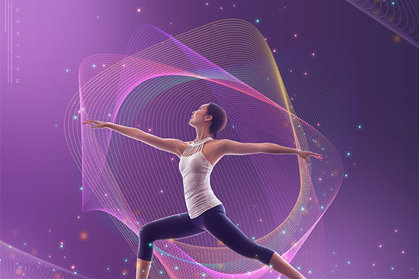 塑身瑜伽运动海报psd模板