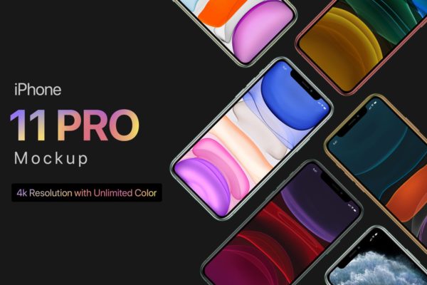 4K高清iPhone 11 Pro手机APP应用UI设计预览样机模板 iPhone 11 Pro Mockup 1.0
