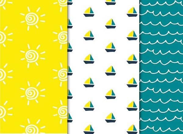 国外流行手绘儿童无缝图案插图(10)