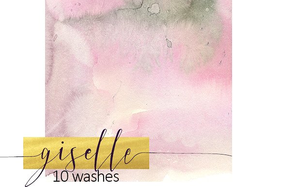 黄色粉色水彩花卉剪贴画合集 Watercolor Pink Yellow Flowers插图(7)