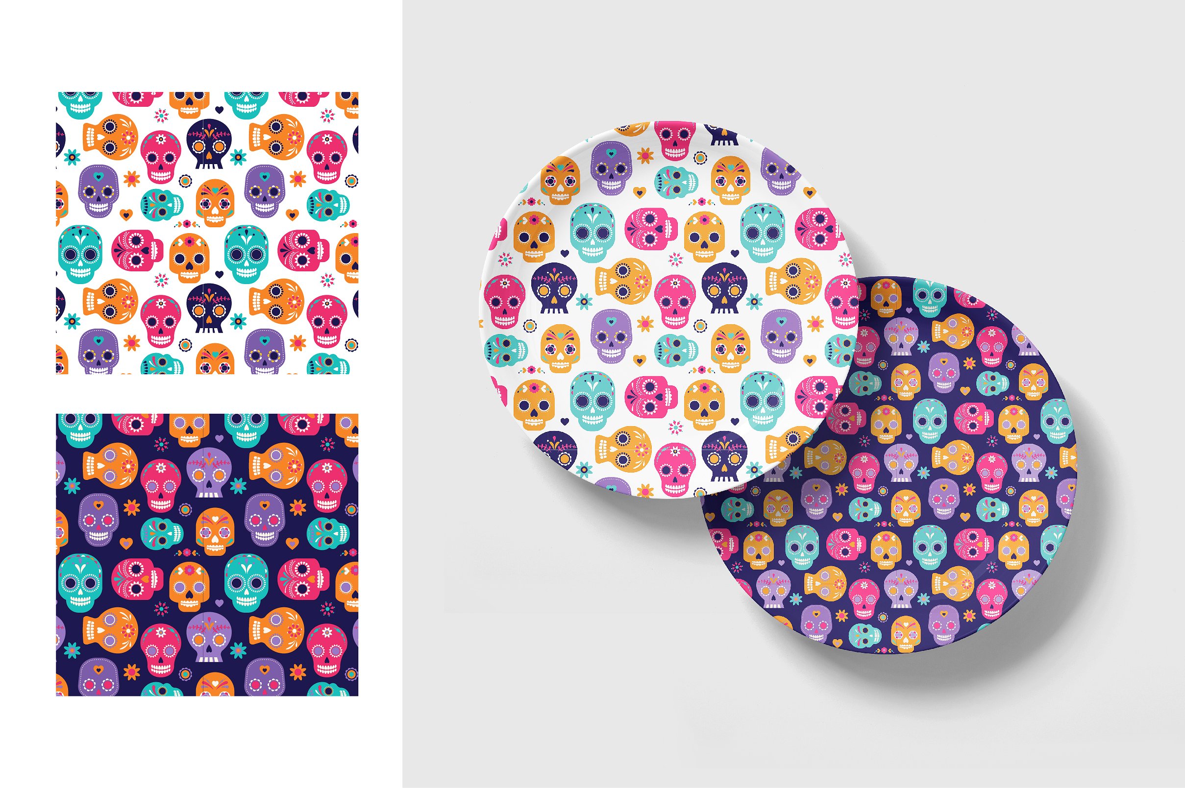 墨西哥亡灵节马克笔手绘插画 Day of the Dead – Mexican collection插图(6)