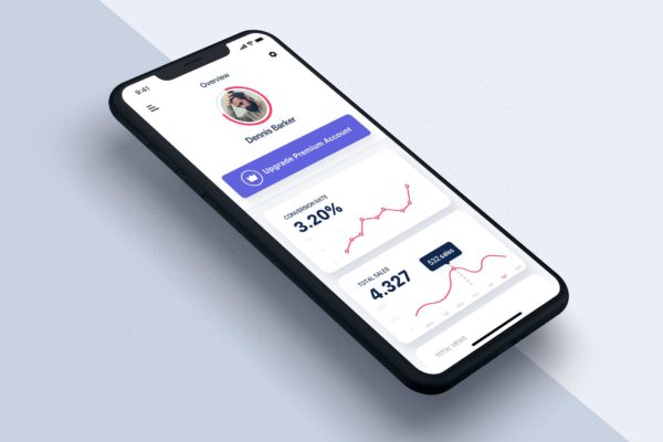 数据统计分析APP应用用户界面设计模板 Analysis Data &amp; Statistics UI mobile App