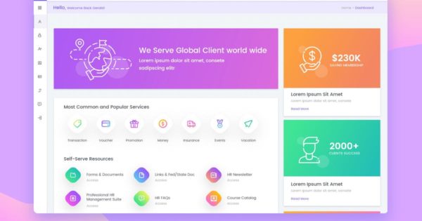 公司OA系统人力资源管理模块网站UI设计套件1 Company Dashboard UI KIT, Employer Portal Design