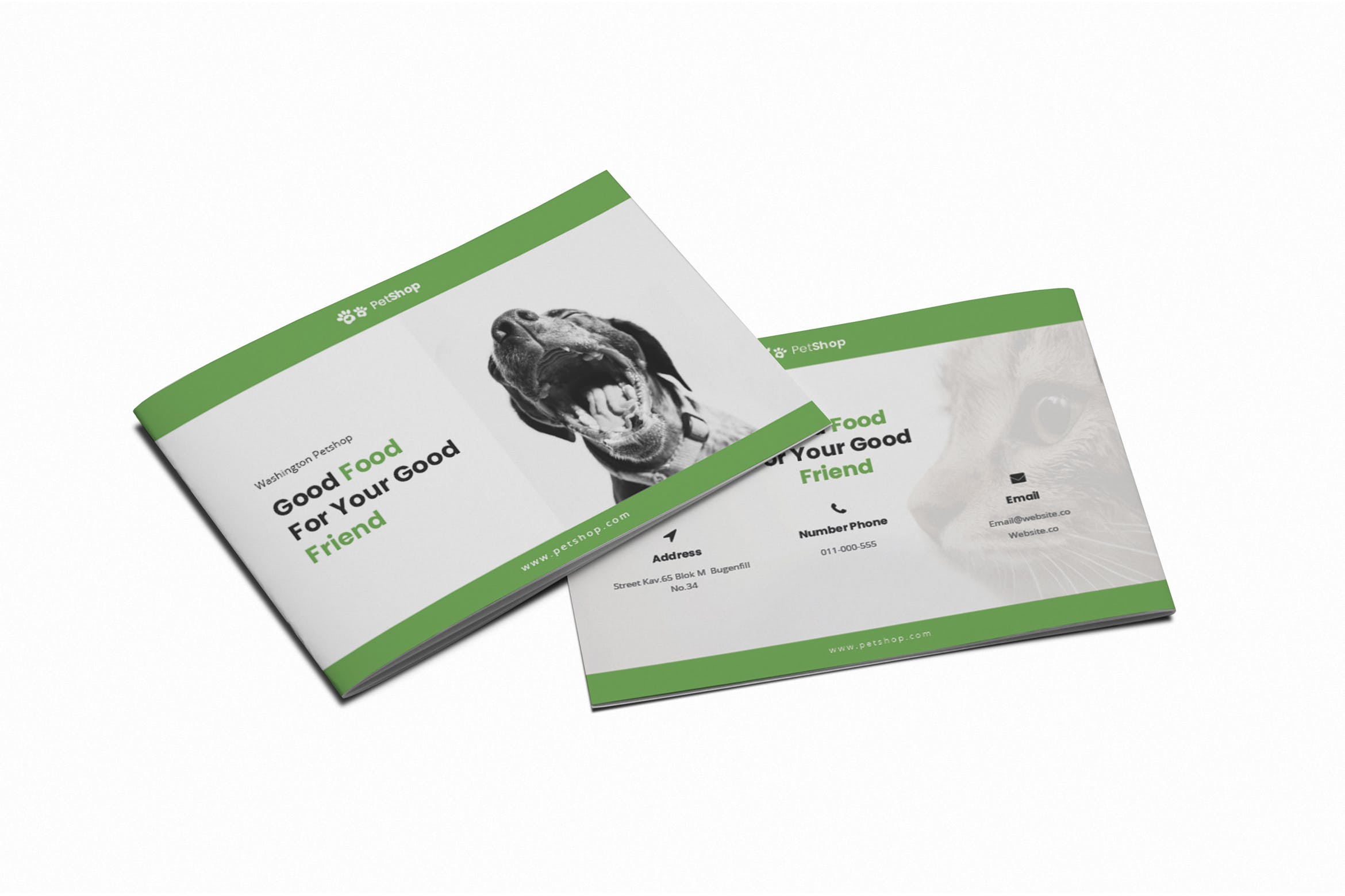 宠物店/宠物医院A5宣传册设计模板 Pet Shop A5 Brochure Template插图