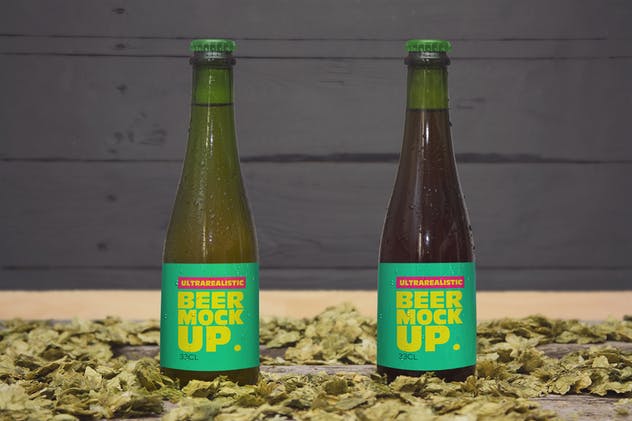 四合一啤酒瓶外观设计样机 Beer Styles 4 in 1插图(2)