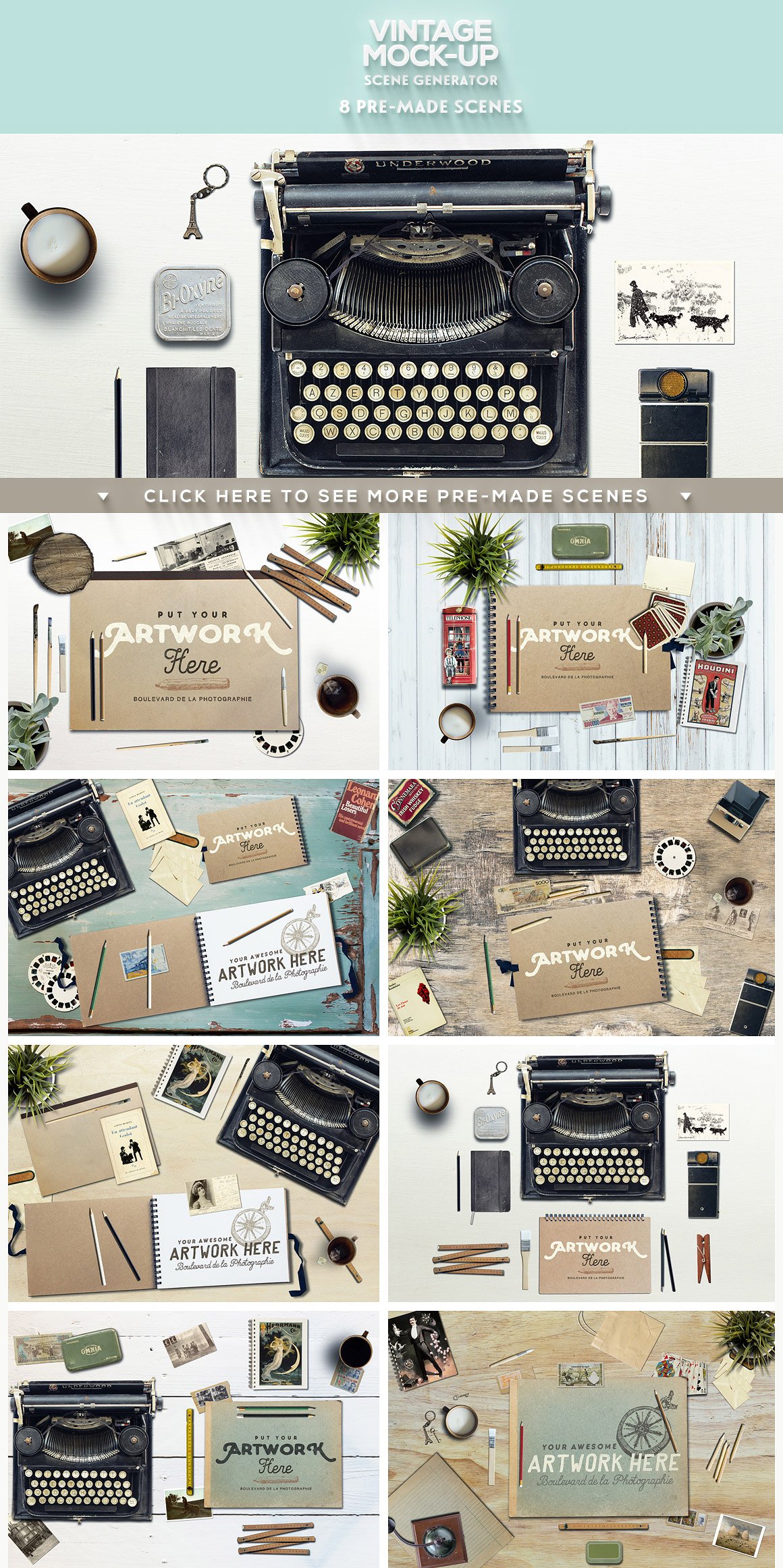怀旧老式物品场景生成器下载[psd]插图(2)