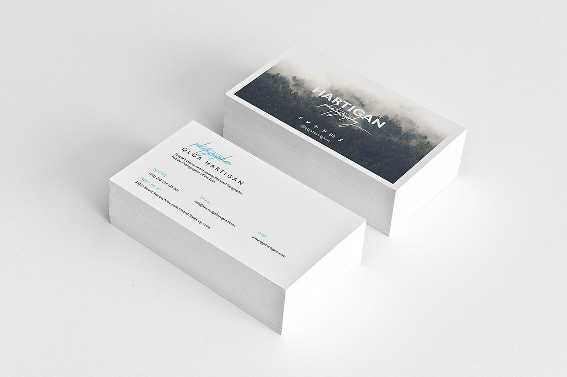 20个不同风格的适合高端摄影师的名片设计卡片邀请函设计模板插图(16)