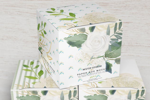 食品/礼品方形包装盒样机V2 Square Box Mockup 02插图(7)
