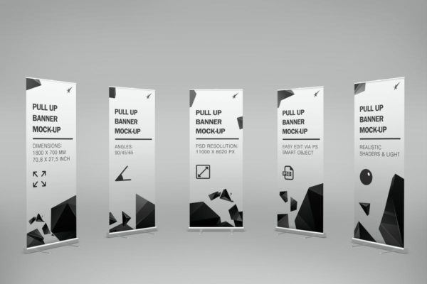 招聘/开业/宣传易拉宝海报设计样机模板 Pull-Up Banner Stand Mock-Up