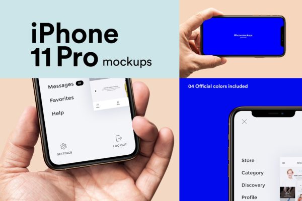 iPhone 11 Pro智能手机屏幕演示预览素材库精选样机 iPhone 11 Pro Mockups